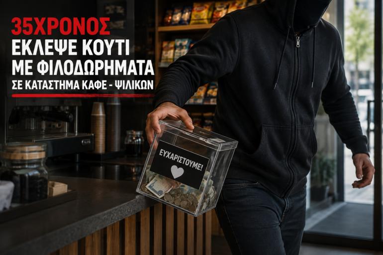Θεσσαλονίκη: 35χρονος έκλεψε το κουτί με τα φιλοδωρήματα από κατάστημα
