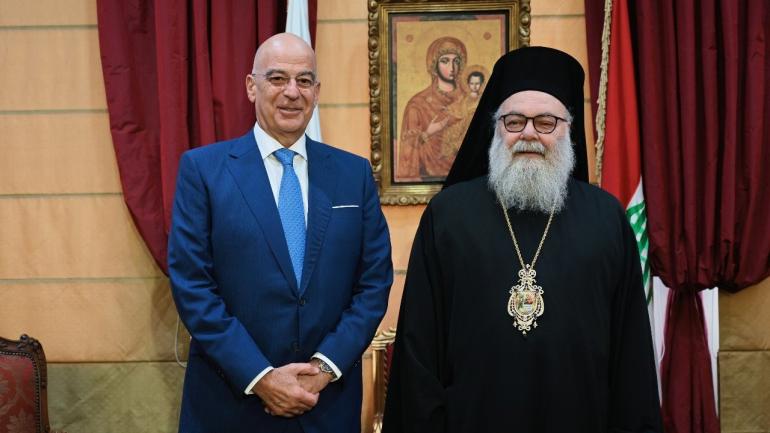 Συνάντηση Δένδια με τον Πατριάρχη Αντιοχείας