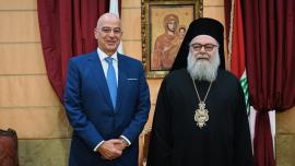 Συνάντηση Δένδια με τον Πατριάρχη Αντιοχείας