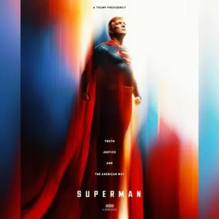 Ο Ντόναλντ Τραμπ ντύθηκε Superman με αφορμή τη σημερινή παγκόσμια πρεμιέρα της νέας ταινίας του Τζέιμς Γκαν