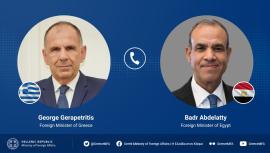 Τηλεφωνική επικοινωνία Γεραπετρίτη -  Αιγύπτιου ΥΠΕΞ, πριν τη συνάντηση στη Αθήνα