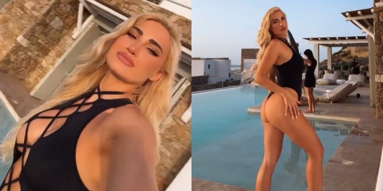 ΒΙΝΤΕΟ-Ιωάννα Τούνη: Με αποκαλυπτικό ολόσωμο μαγιό σε βίλα της Μυκόνου η instagrammer