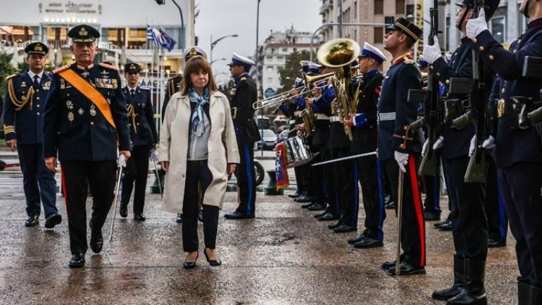Κ. Σακελλαροπούλου: "Μας εμπνέει το παράδειγμα όσων πολέμησαν και θυσιάστηκαν για την ελευθερία της Μακεδονίας"