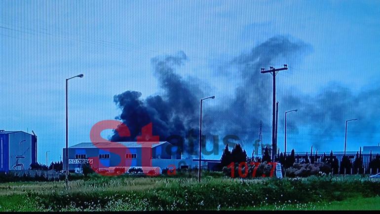 Φωτιά στη ΒΙΠΕ Σίνδου (ΦΩΤΟ)