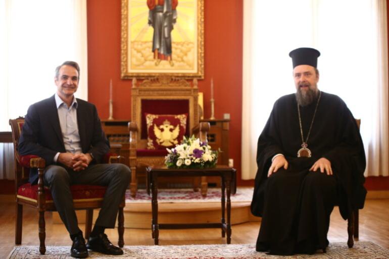 Με τον Μητροπολίτη Θεσσαλονίκης Φιλόθεο συναντήθηκε ο Κυριάκος Μητσοτάκης
