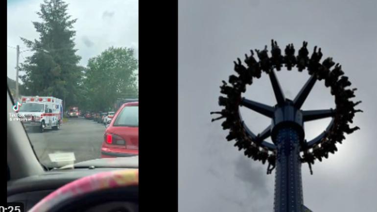 Απόλυτος εφιάλτης για υψοφοβικούς: 30 άνθρωποι εγκλωβίστηκαν σε «σφυρί» στο λούνα πάρκ του Όρεγκον- Κρέμονταν ανάποδα σε ύψος 30 μέτρων - Βίντεο