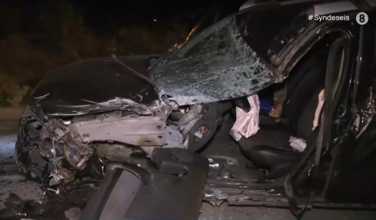 Θεσσαλονίκη: Αυτοκίνητο συγκρούστηκε με 2 φορτηγά στους Ταγαράδες