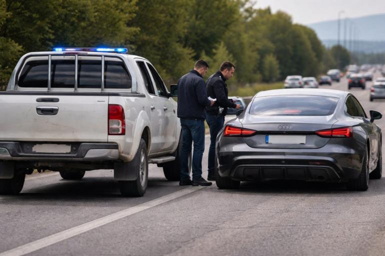 Θεσσαλονίκη: Τροχονόμοι με αγροτικό τσάκωσαν οδηγό super car 585 ίππων που έκανε αντικανονική προσπέραση
