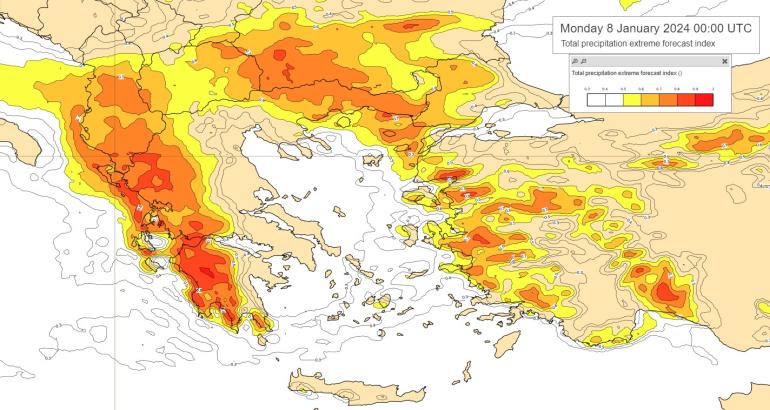 Καιρός: Βροχές, καταιγίδες και θυελλώδεις άνεμοι – Επικαιροποιήθηκε το έκτακτο δελτίο